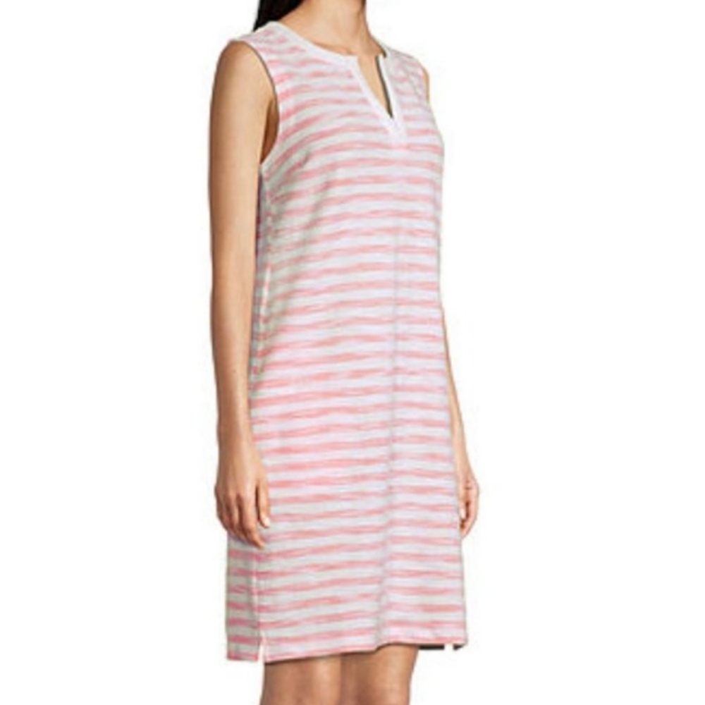NWOT Dress Liz Claiborne Striped Sleeveless Shift Knee Length 5X Plus Pullover - Picture 4 of 5